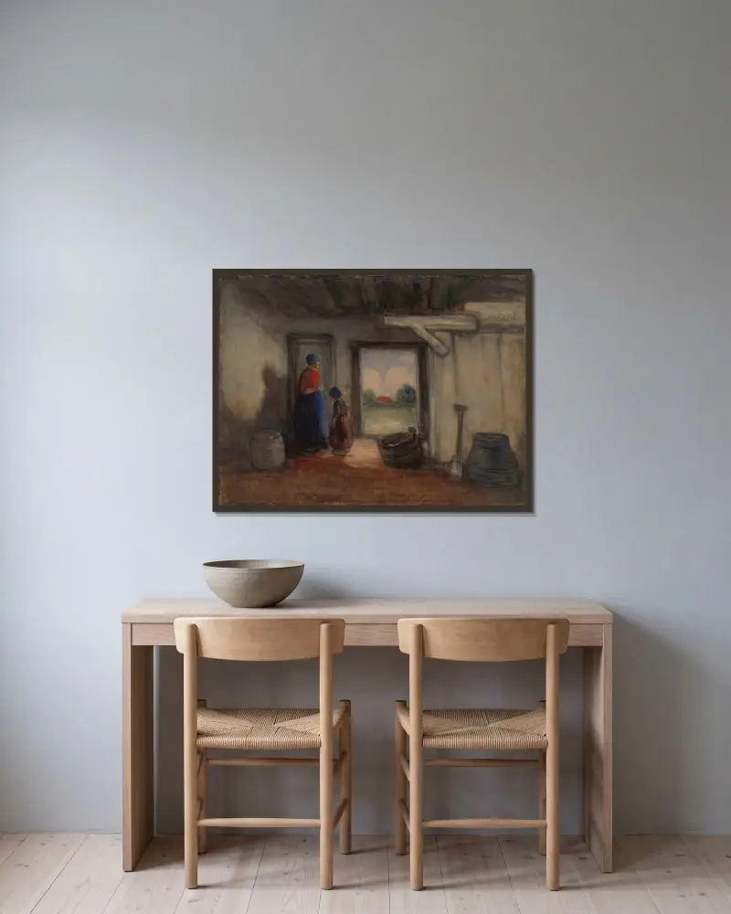 Interior – nr 1 av Jakob Smits inramad på en vägg
