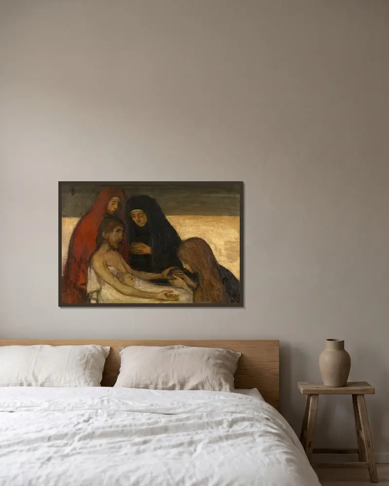 Pietà von Jakob Smits gerahmt an einer Wand
