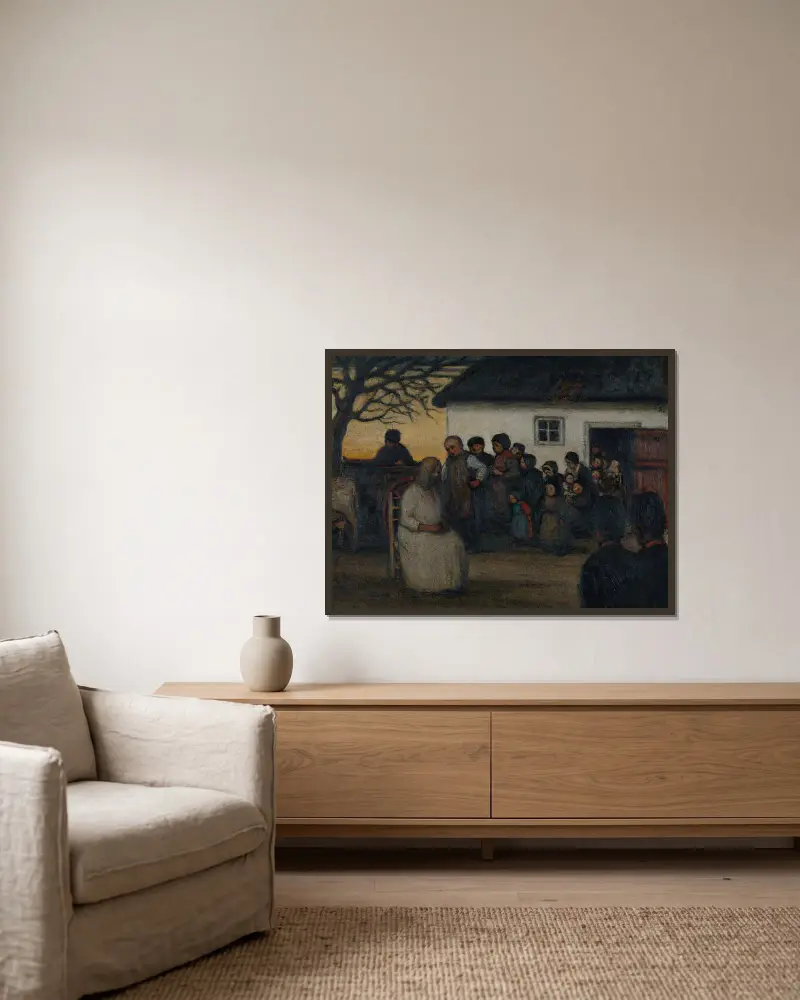 Die Verspottung Christi von Jakob Smits gerahmt an einer Wand