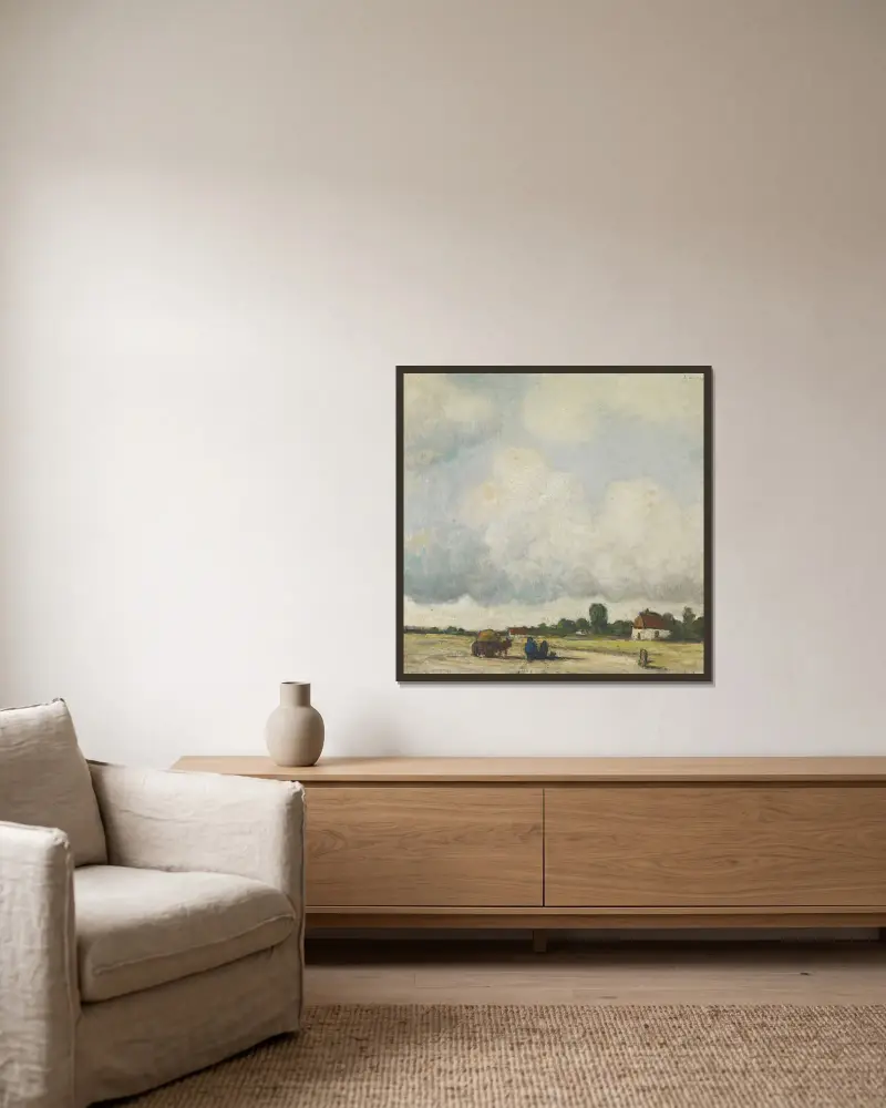 Ansicht in der Kempen von Jakob Smits gerahmt an einer Wand