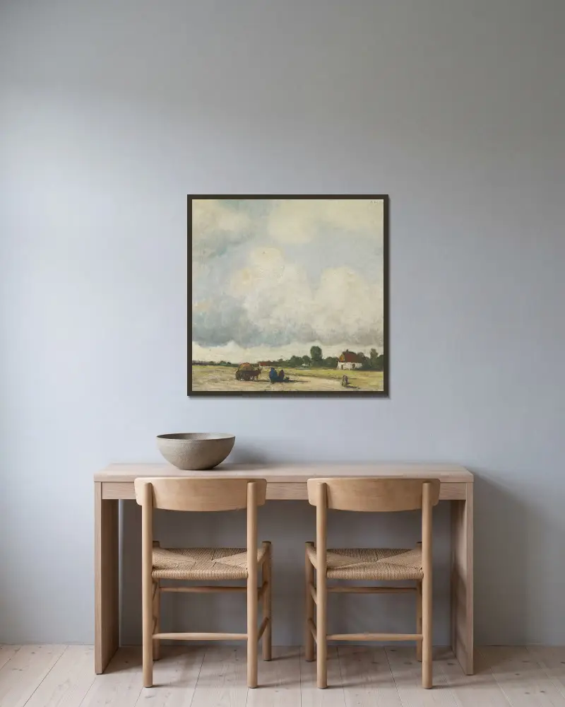 Ansicht in der Kempen von Jakob Smits gerahmt an einer Wand