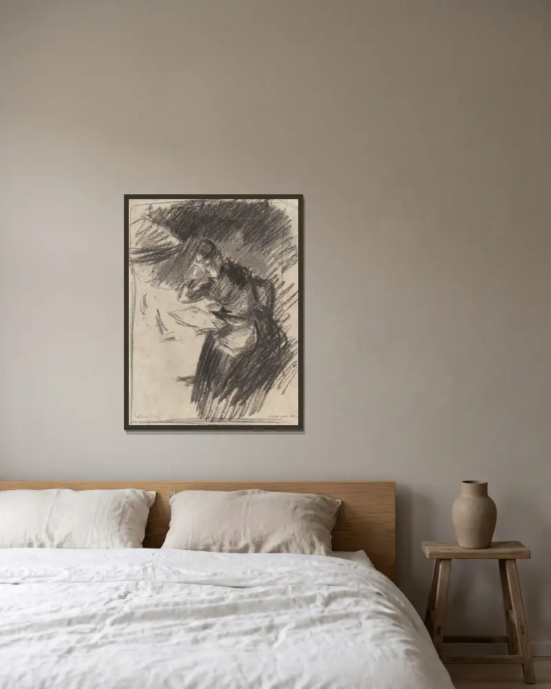 Woman Reading av Jakob Smits inramad på en vägg
