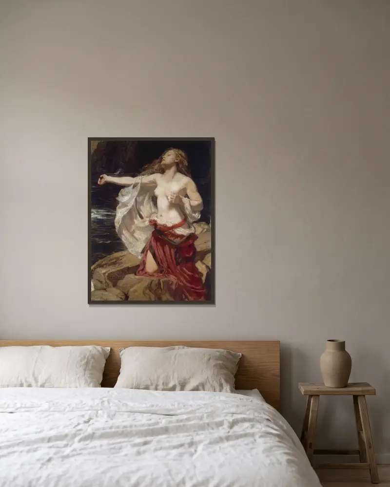 Ariadne av Herbert James Draper inramad på en vägg