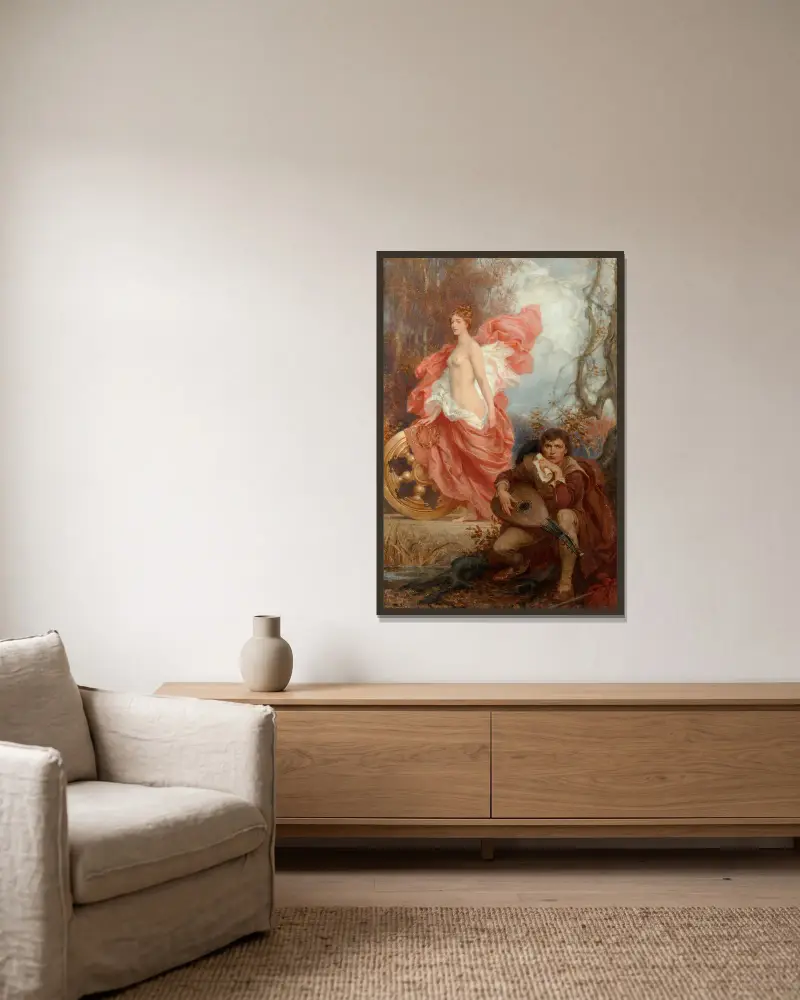 Kunst und Jade von Herbert James Draper gerahmt an einer Wand