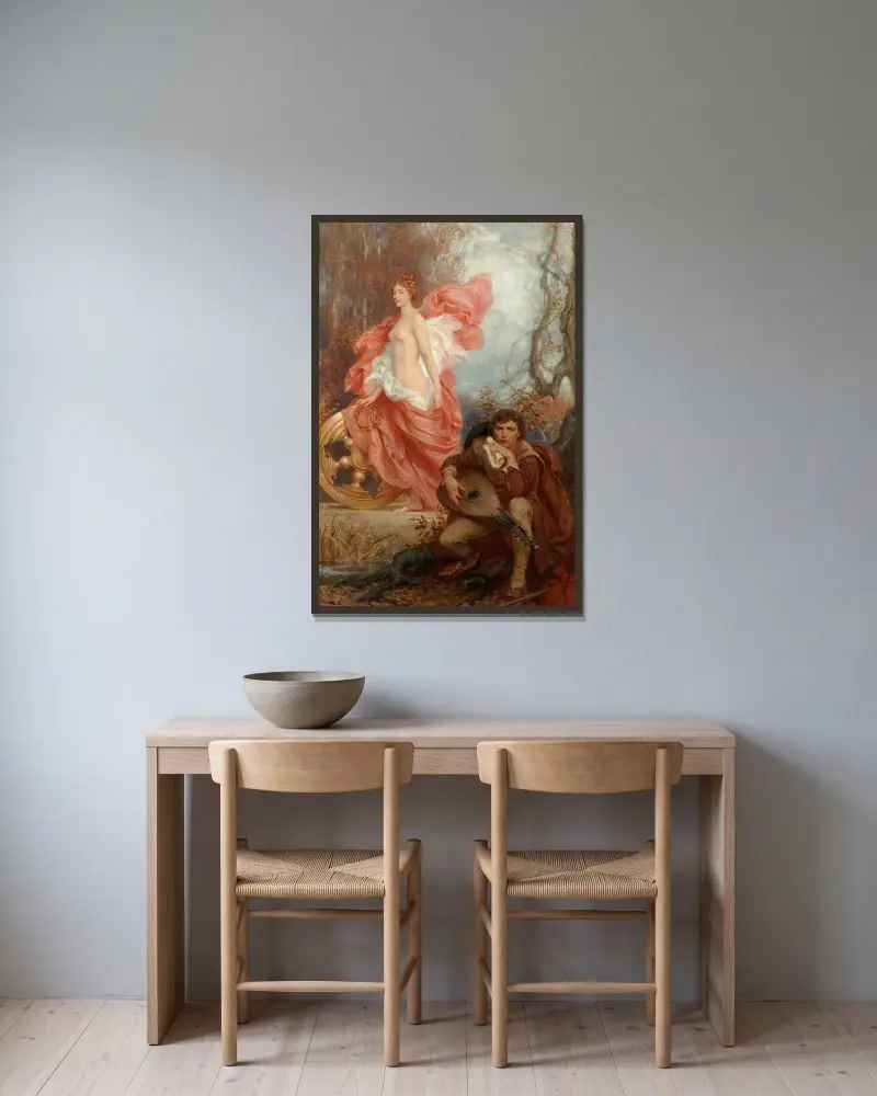 Kunst und Jade von Herbert James Draper gerahmt an einer Wand