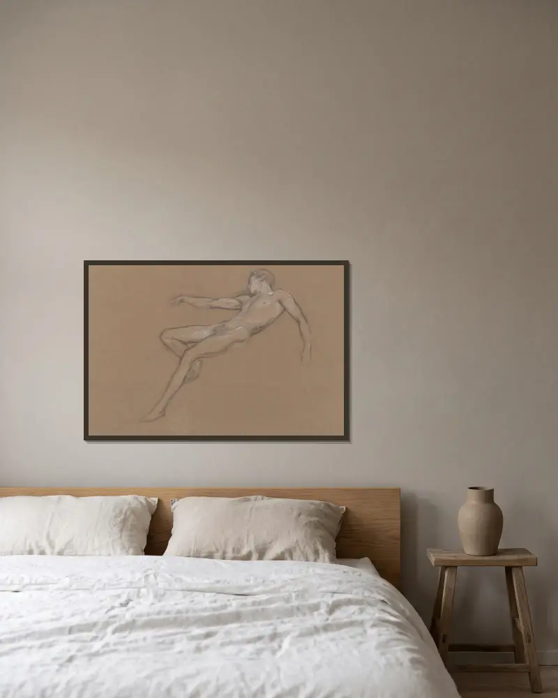 Erste Skizze zu „Ikarus“ von Herbert James Draper gerahmt an einer Wand