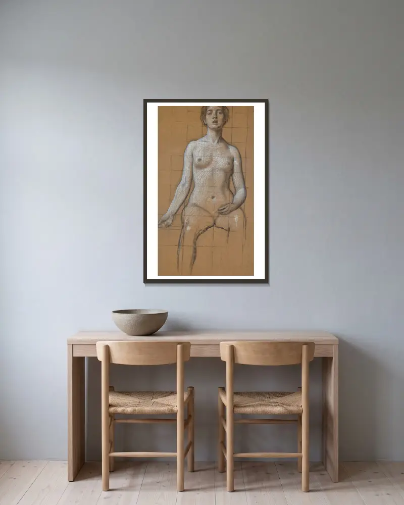 Studie k dílu „Song“, Herbert James Draper v rámu na stěně