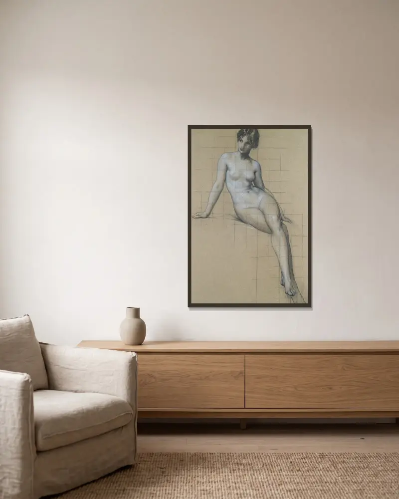Studie für Kelpie von Herbert James Draper gerahmt an einer Wand