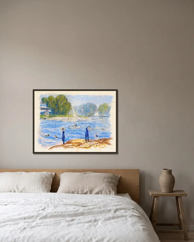 Badende, Annisquam von William James Glackens gerahmt an einer Wand