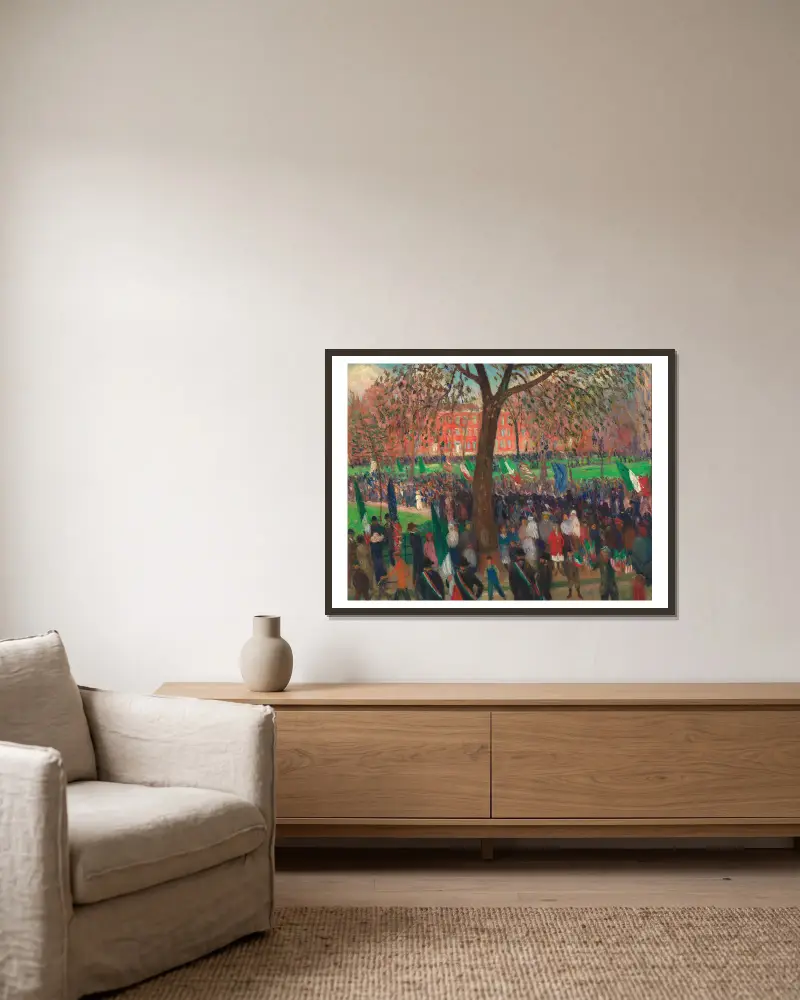 Parade, Washington Square av William James Glackens inramad på en vägg