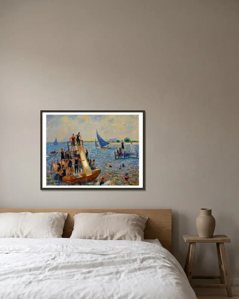 Tratwa, William James Glackens w ramie na ścianie