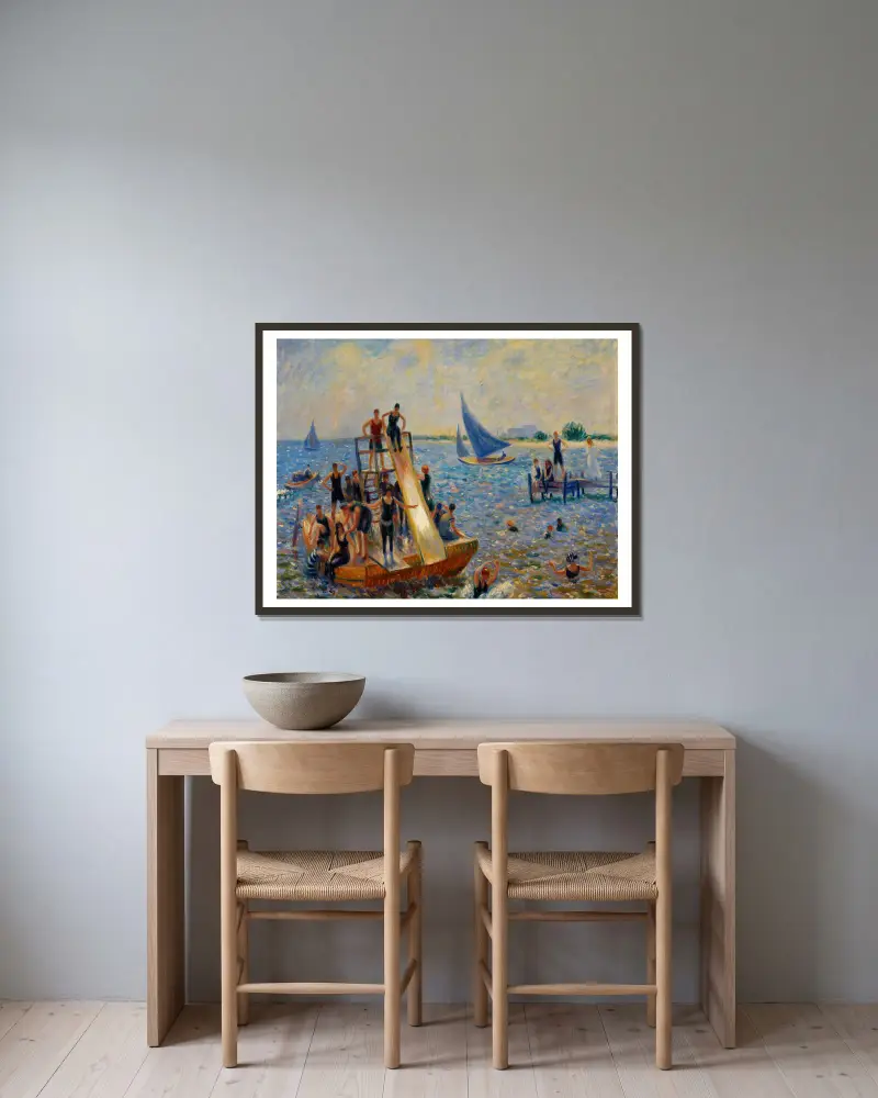 Tratwa, William James Glackens w ramie na ścianie