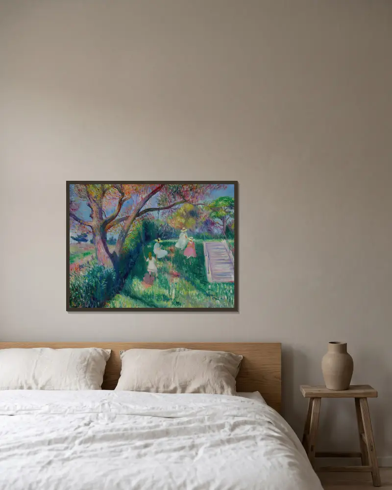 Die Schaukel von William James Glackens gerahmt an einer Wand