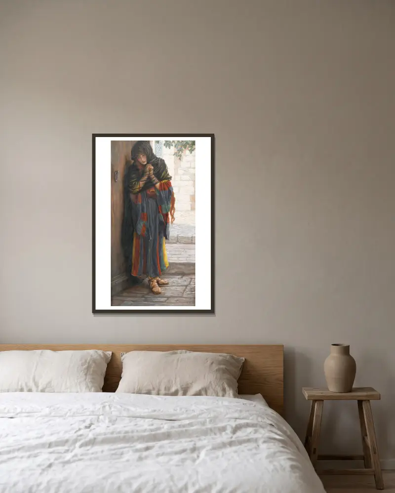 Kající se Magdalena, James Tissot v rámu na stěně