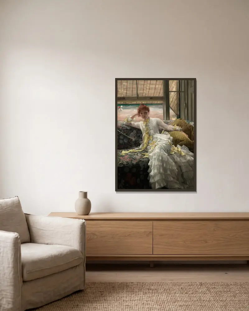 Am Meer von James Tissot gerahmt an einer Wand