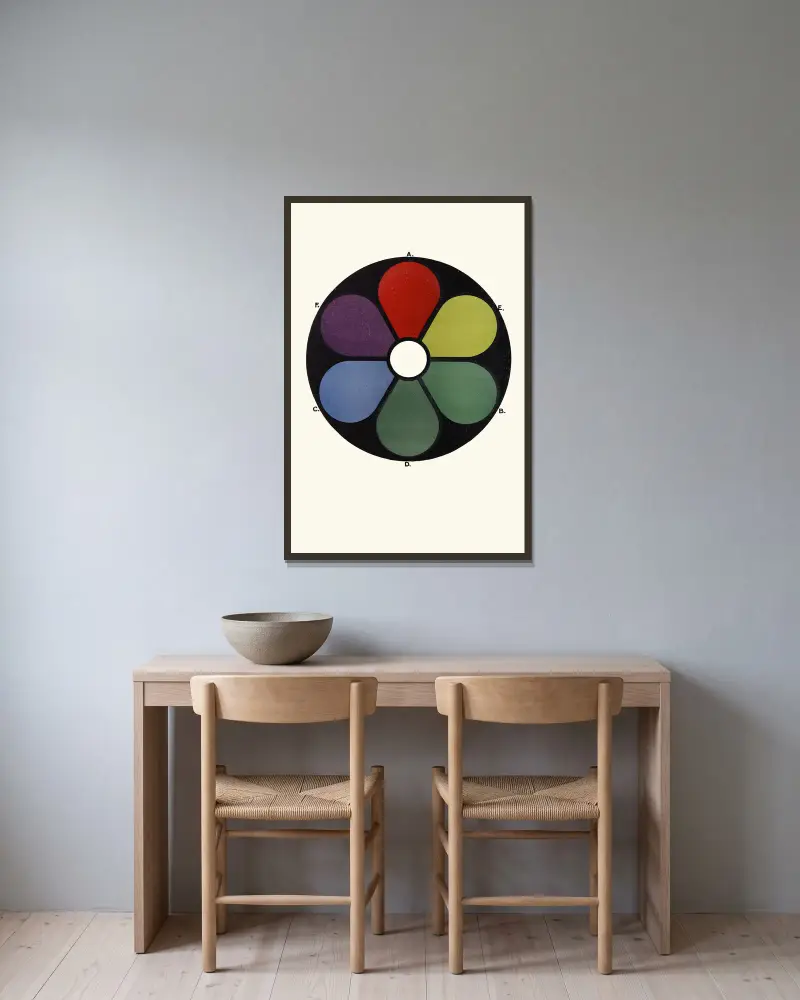 Darkened Shades of the Primaries and their Complementaries av James Ward inramad på en vägg