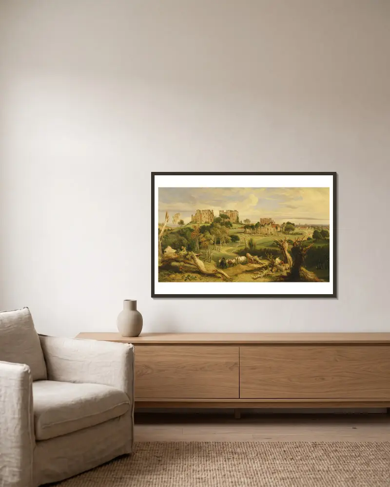 Kenilworth Castle, Warwickshire av James Ward inramad på en vägg