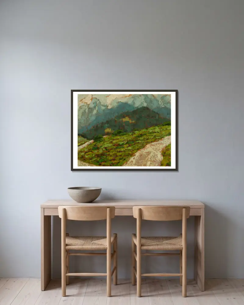 Nebliger Morgen von Jan Bohuszewicz gerahmt an einer Wand