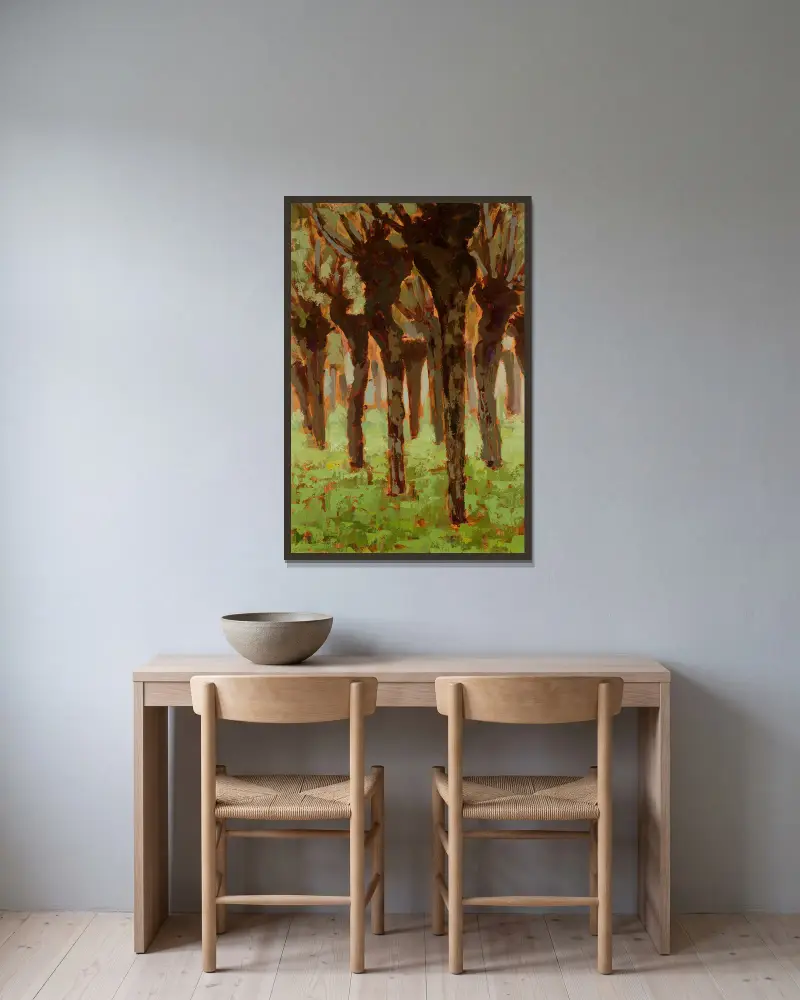 Furchterregende Weide von Jan Bohuszewicz gerahmt an einer Wand