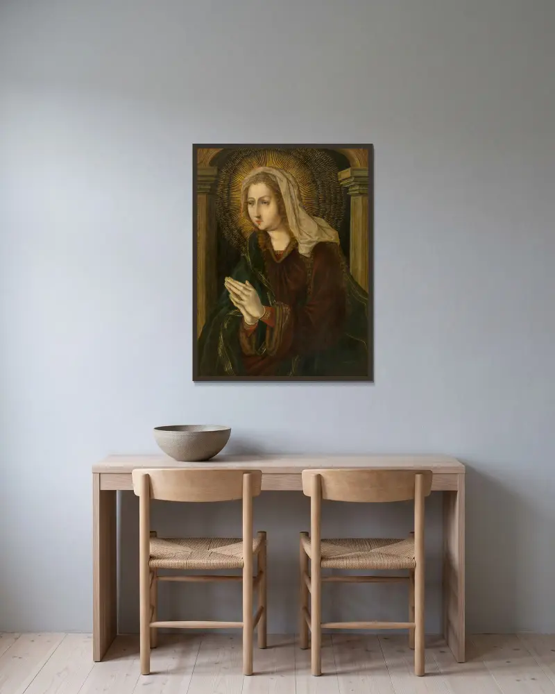 Afflicta Virgo, Jan Gossaert w ramie na ścianie