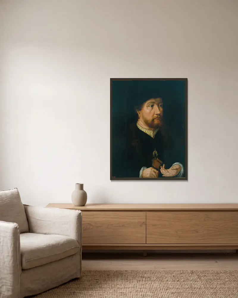 Henrik III av Nassau-Breda (från 1530 till 1532) av Jan Gossaert inramad på en vägg