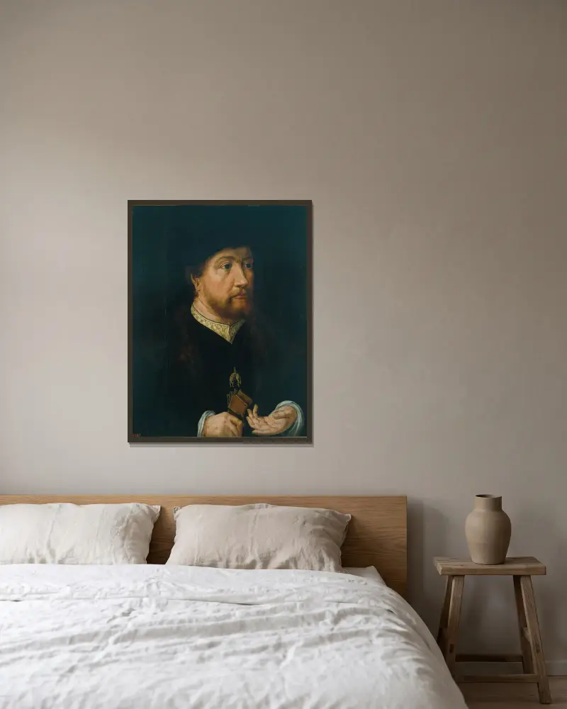 Henrik III av Nassau-Breda (från 1530 till 1532) av Jan Gossaert inramad på en vägg