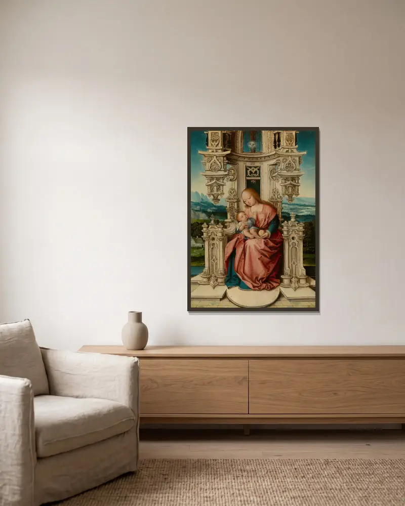 Madonna von Jan Gossaert gerahmt an einer Wand