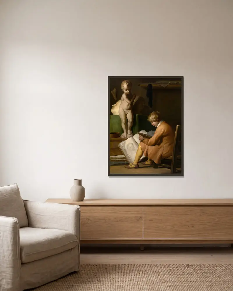 Mladý umělec, Jan Lievens v rámu na stěně