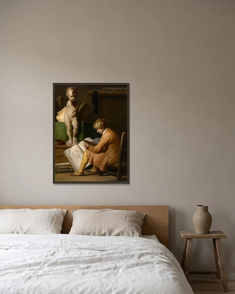 Mladý umělec, Jan Lievens v rámu na stěně