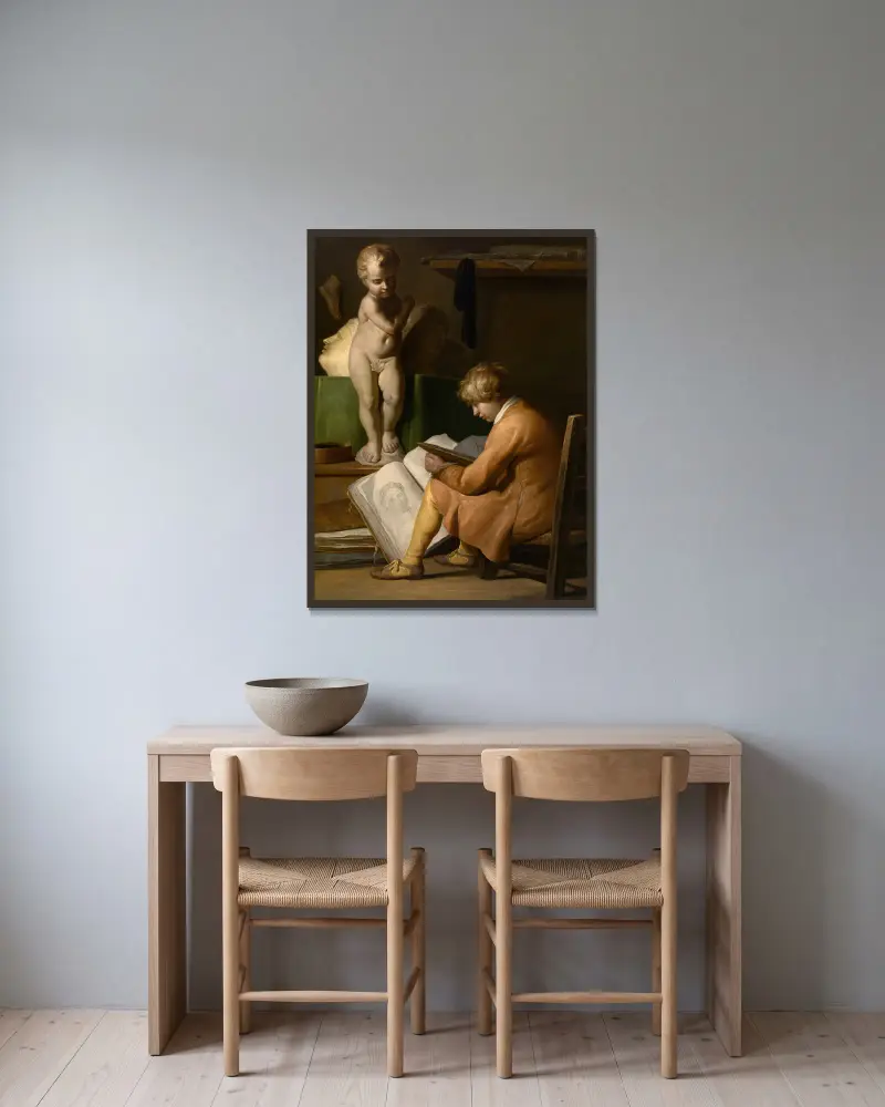 Mladý umělec, Jan Lievens v rámu na stěně