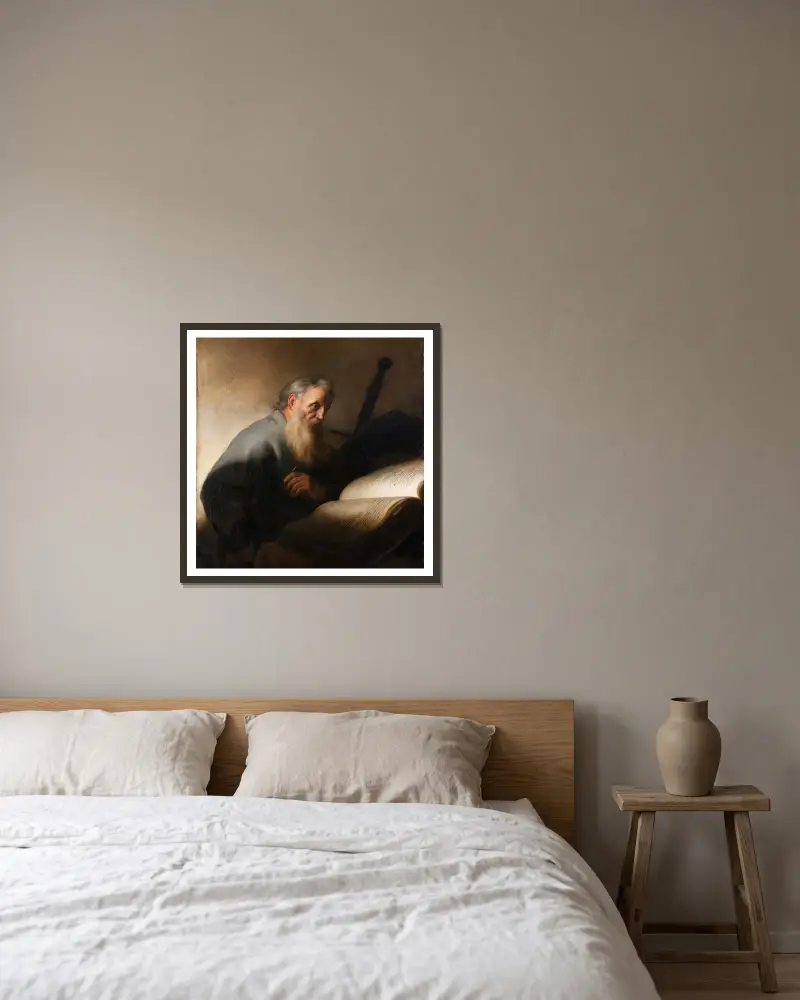 Apostle Paul av Jan Lievens inramad på en vägg