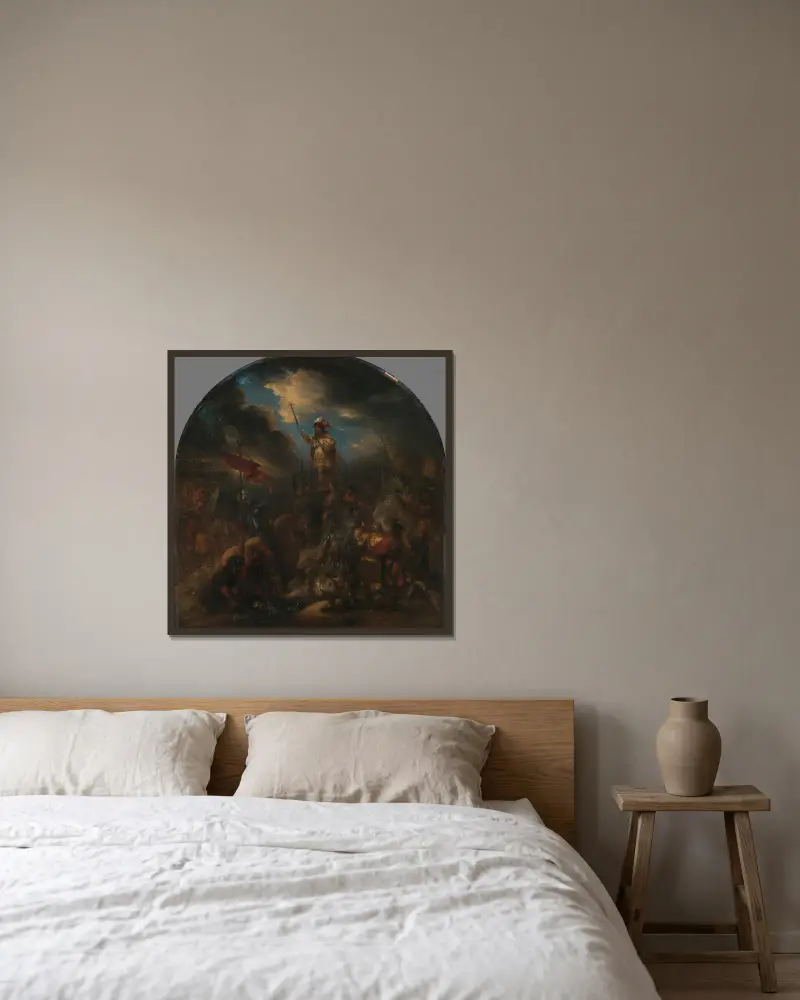 Brinio wznoszony na tarczy, Jan Lievens w ramie na ścianie