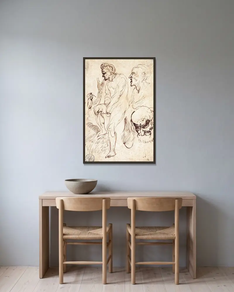 Studia z modela, Jan Lievens w ramie na ścianie