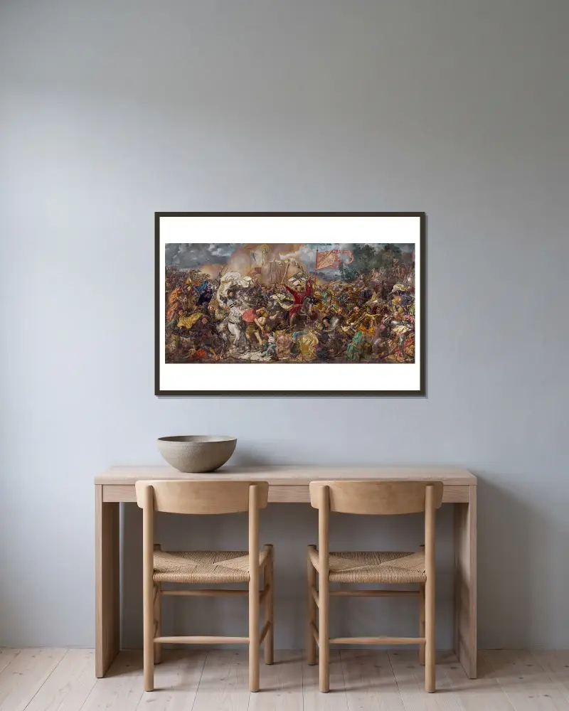 Slaget vid Grunwald av Jan Matejko inramad på en vägg