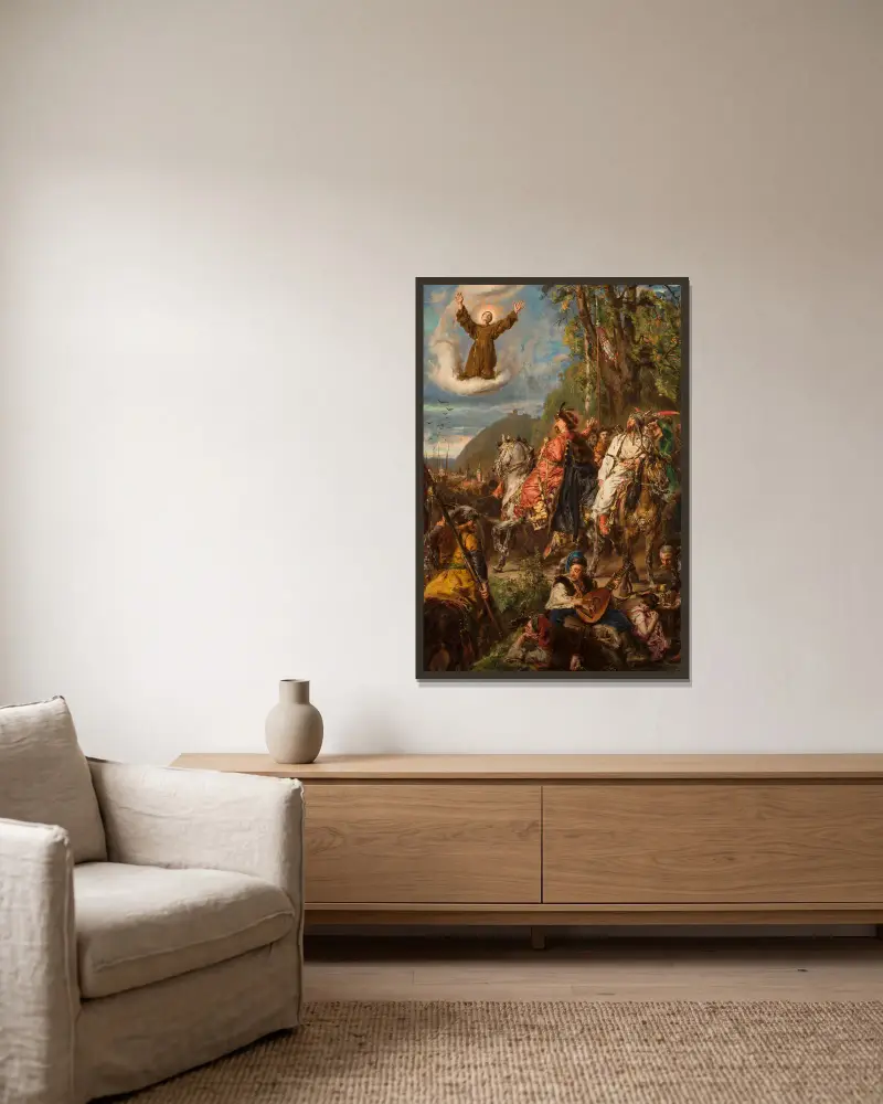 Bohdan Chmelnyzkyj mit Tugay Bey in Lemberg von Jan Matejko gerahmt an einer Wand