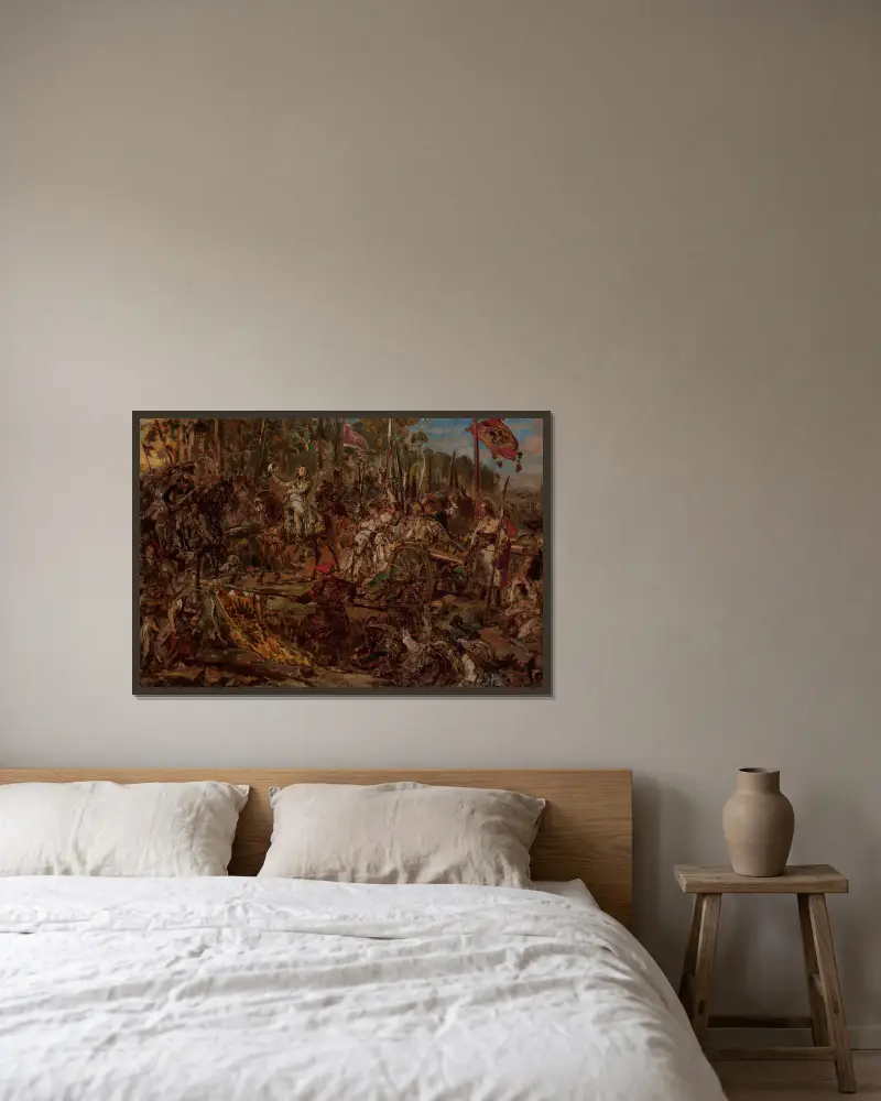 Kościuszko bei Racławice, Skizze von Jan Matejko gerahmt an einer Wand