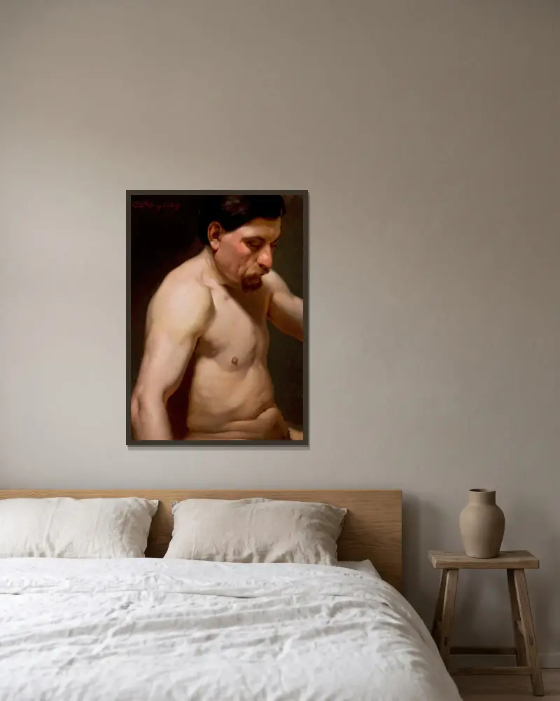 Male semi-nude av Jan Matejko inramad på en vägg