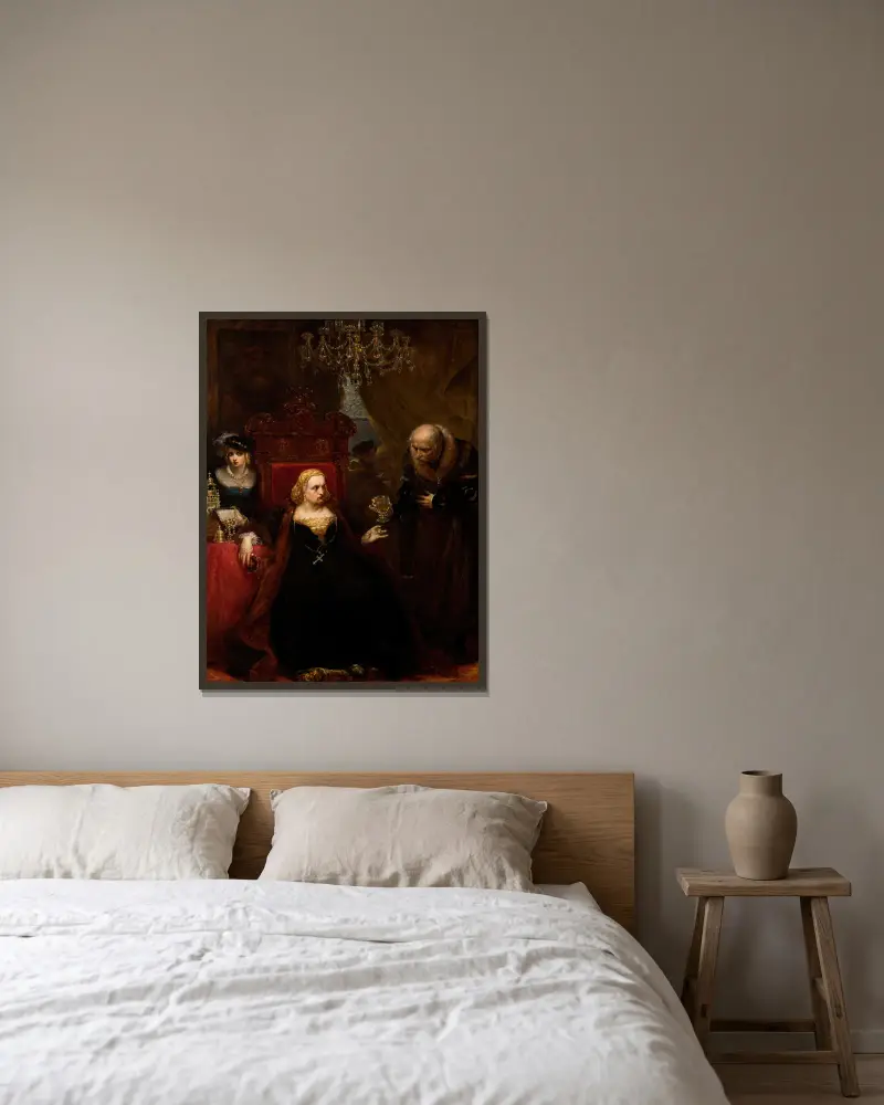 Otrucie królowej Bony, Jan Matejko w ramie na ścianie