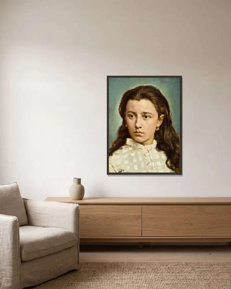 Porträtt av Maria Levittoux av Jan Matejko inramad på en vägg