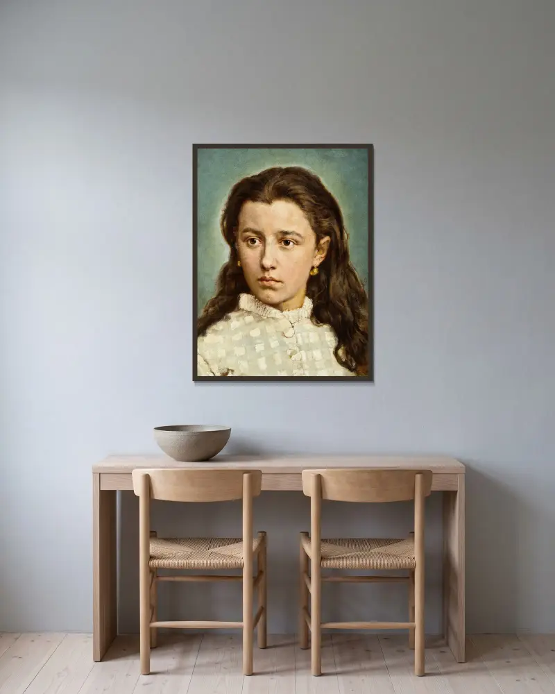 Porträtt av Maria Levittoux av Jan Matejko inramad på en vägg