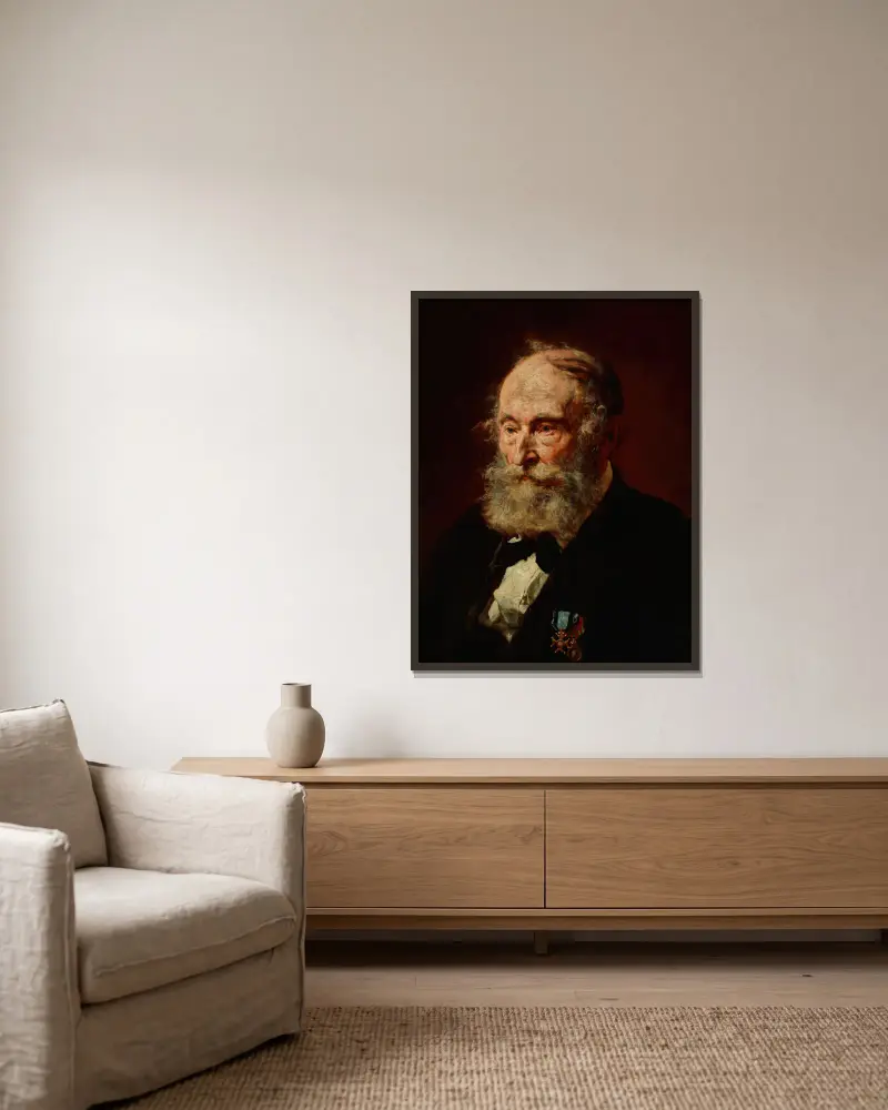 Porträtt av Łukasz Dobrzański av Jan Matejko inramad på en vägg
