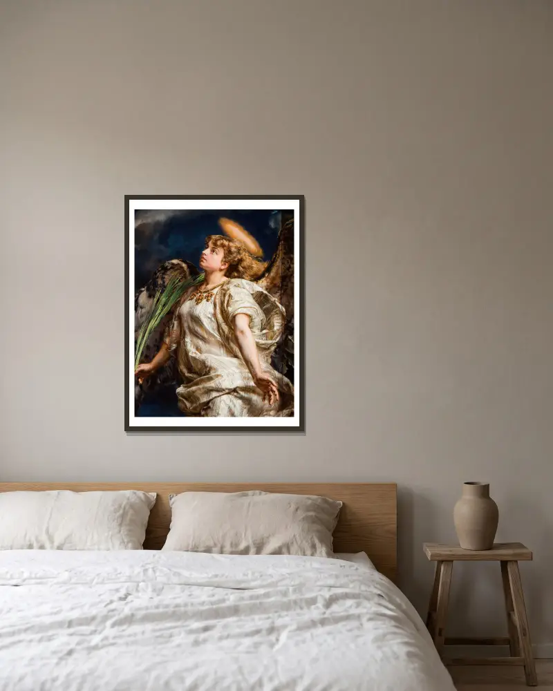Sång – studie till målningen av Jeanne d'Arc av Jan Matejko inramad på en vägg