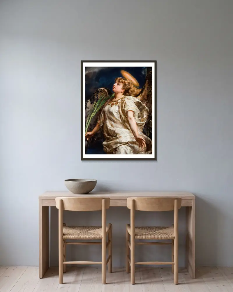 Sång – studie till målningen av Jeanne d'Arc av Jan Matejko inramad på en vägg