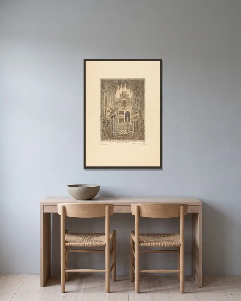 Ingang van mijn huis te Edam av Wijnand Otto Jan Nieuwenkamp inramad på en vägg