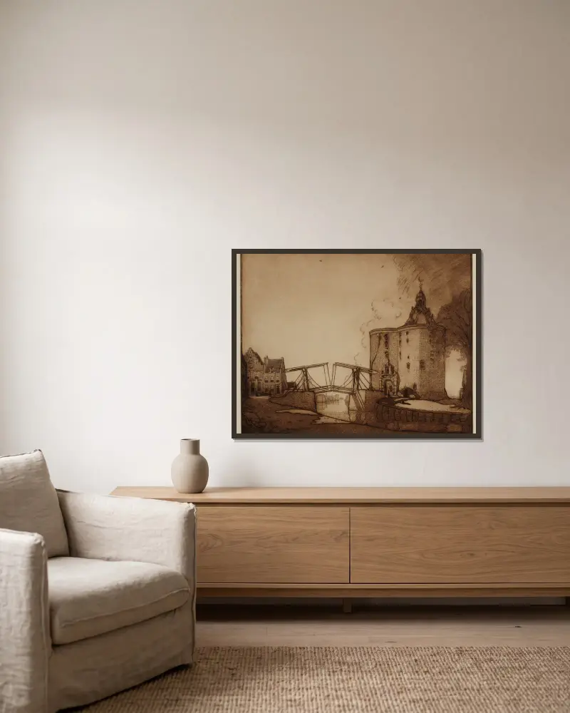 Ohne Titel von Wijnand Otto Jan Nieuwenkamp gerahmt an einer Wand