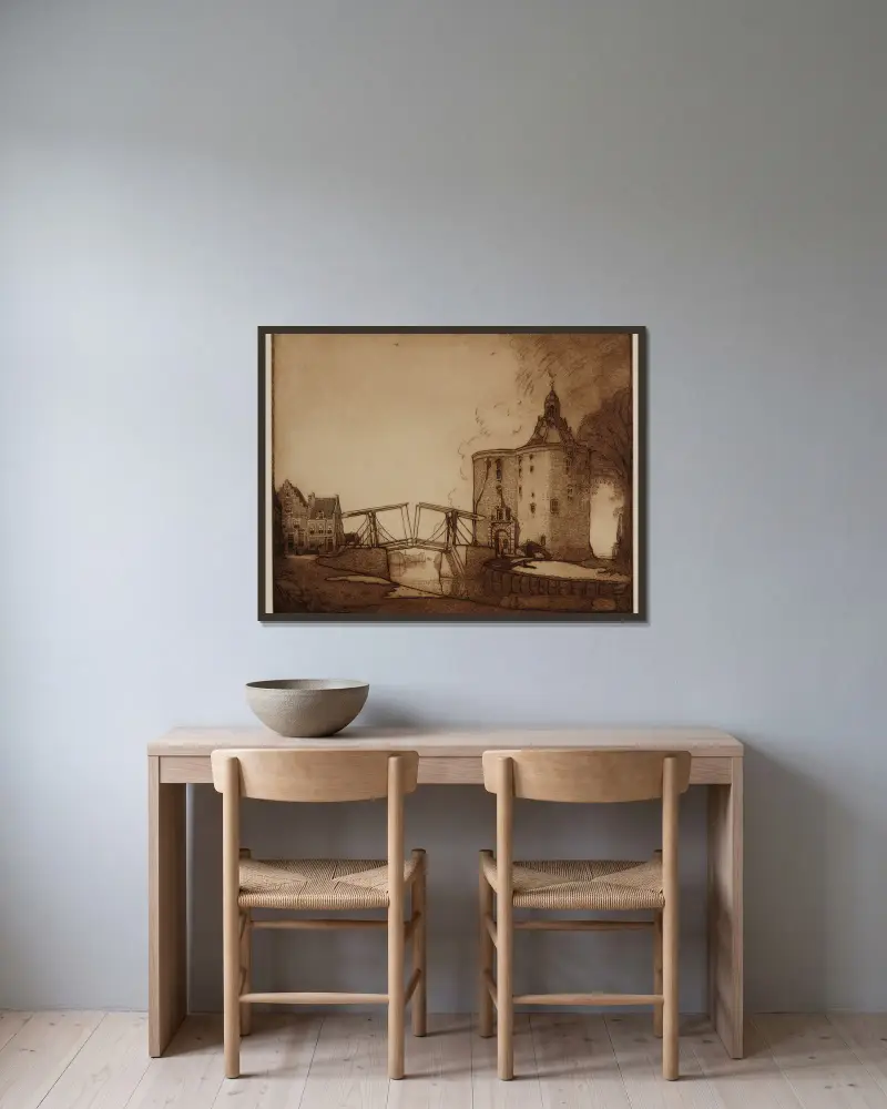 Ohne Titel von Wijnand Otto Jan Nieuwenkamp gerahmt an einer Wand