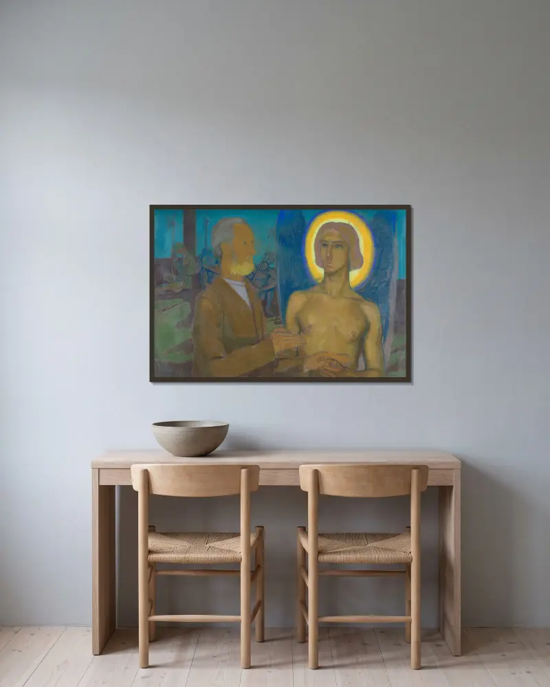 Petrus befrielse av Jan Rembowski inramad på en vägg