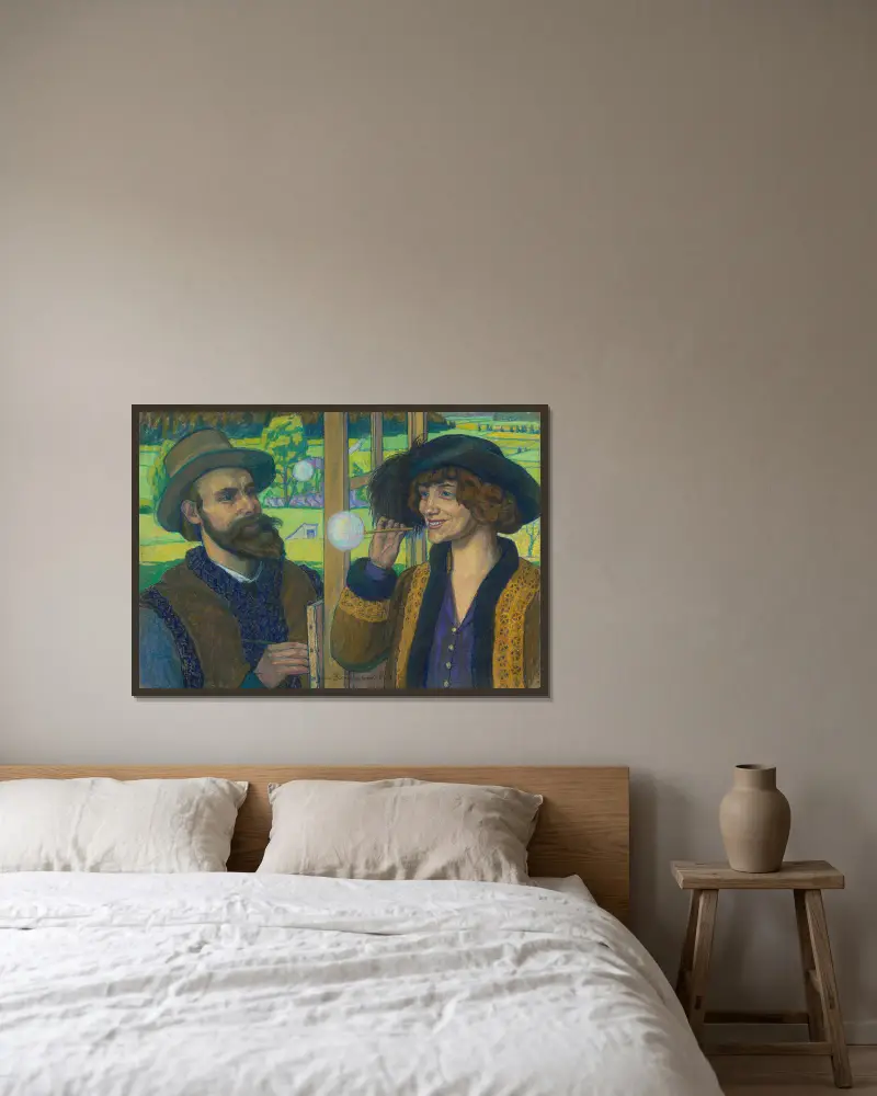 Seifenblasen von Jan Rembowski gerahmt an einer Wand