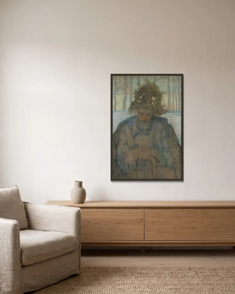 Winter (Allegorie des Winters) von Jan Rembowski gerahmt an einer Wand