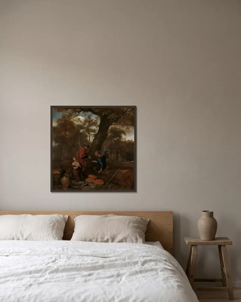 Erysichthon sprzedający swoją córkę, Jan Steen w ramie na ścianie